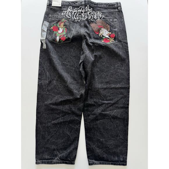ninth hall Other - Ninth 9th Hall Ambush Jeans Embroidered Wide-Leg Baggy Skate Washed Size 40 NWT
